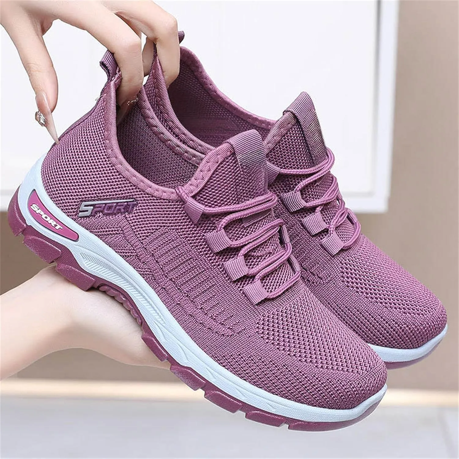Casual Sneakers for Women Men Lightweight Breathable Mesh Fashion Sneakers Orthopedic Soft Arch Support Walking Shoes Comfortable Slip on Summer Workout Sport Work Tennis Shoes