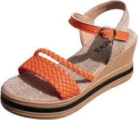 Casual Wedge Sandals One Word Strap Wedge Heel Sandals For Women Ultra Light Casual Comfortable And Versatile