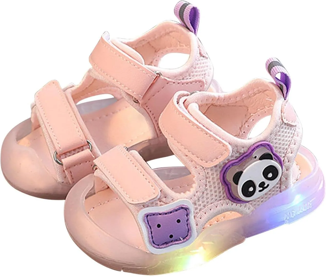 Children Light Up Shoes LED Light Up Water Shoes Non-slip Adjustable Strap Baby Sandals Lightweight Soft Sole Shoes
