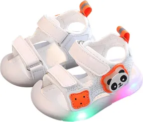 Children Light Up Shoes LED Light Up Water Shoes Non-slip Adjustable Strap Baby Sandals Lightweight Soft Sole Shoes