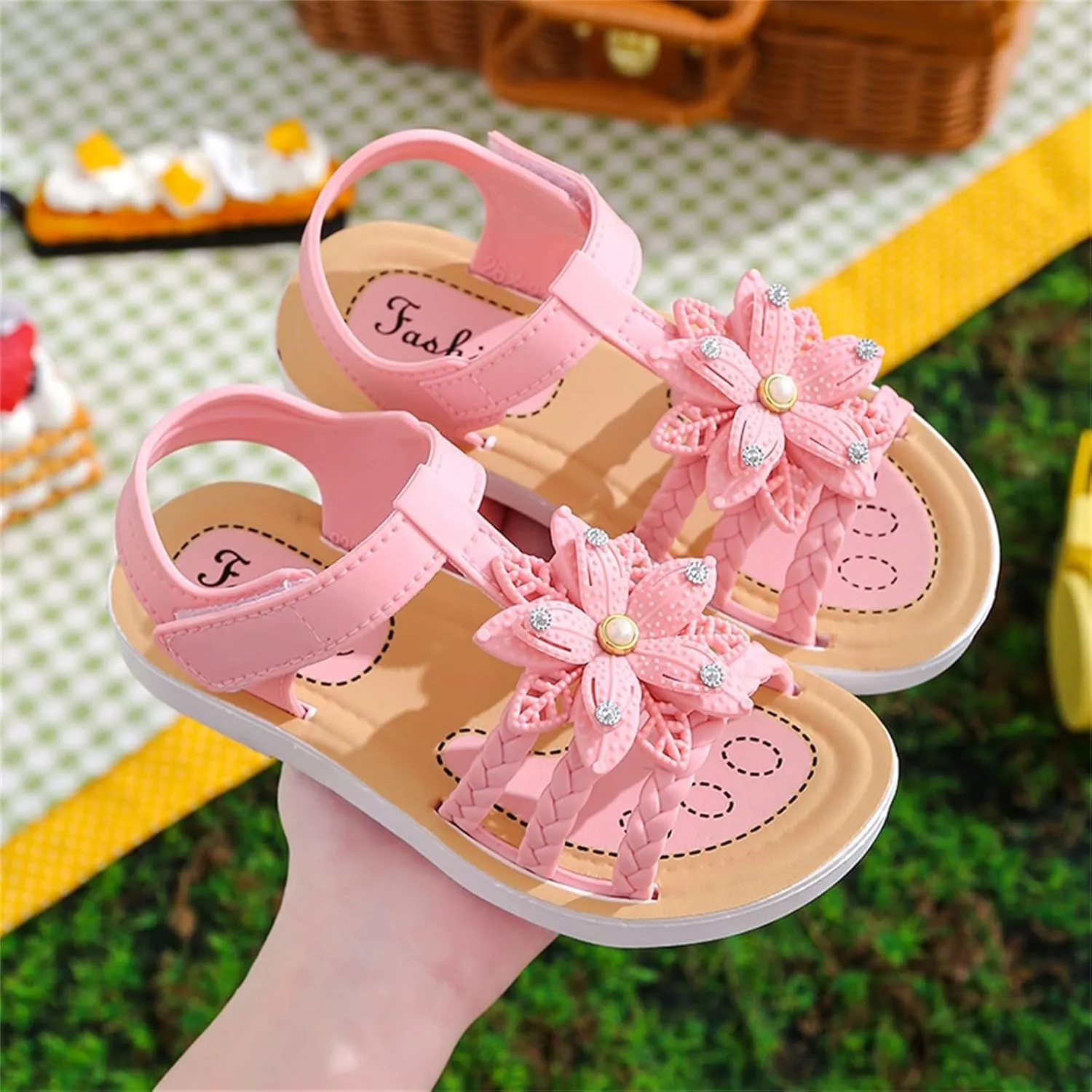Children Sandals Soft Flat Shoes Fashion Comfortable Bow Soft Bottom Lightweight Baby Princess Sandals Princess Dress Up