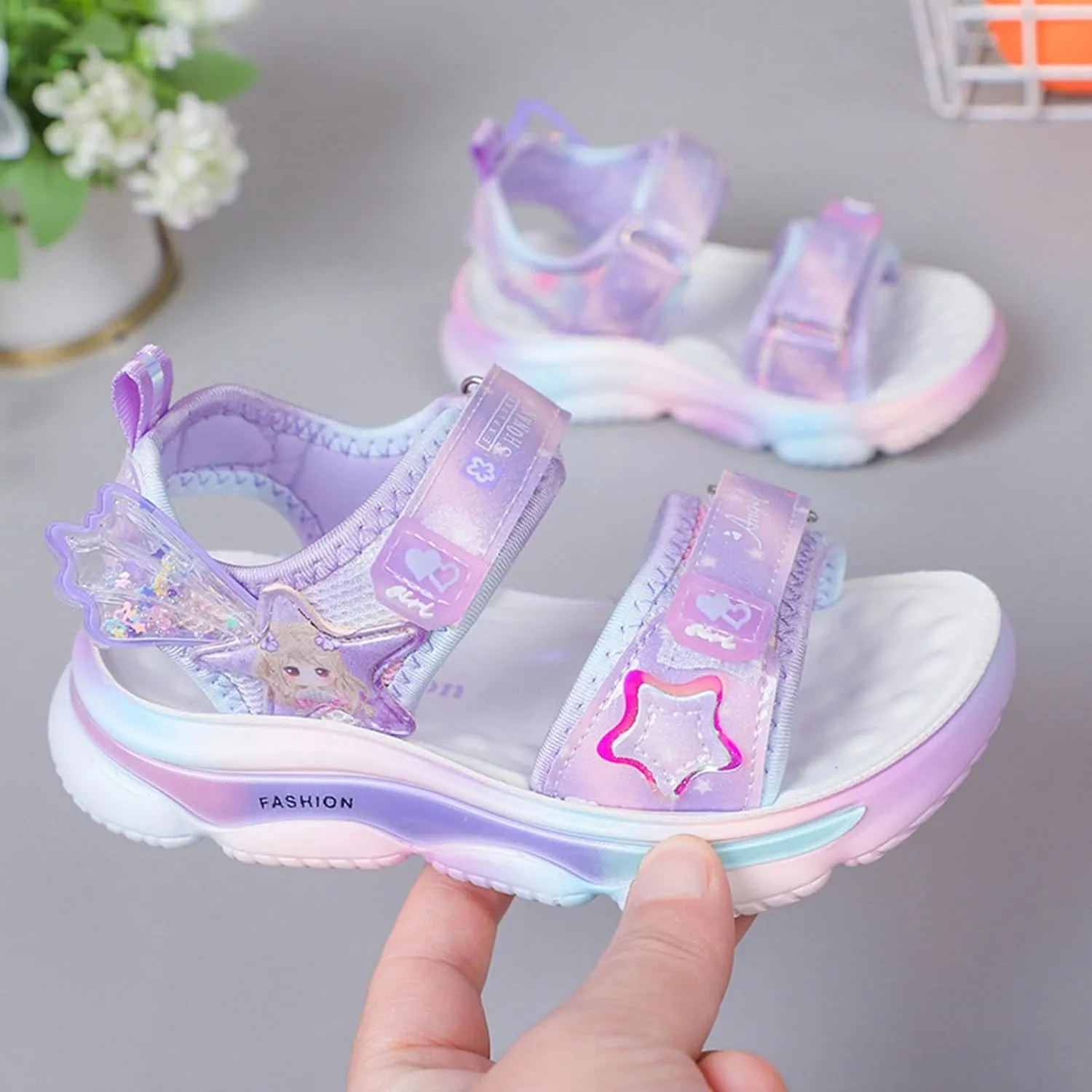 Children Shoes Comfortable Thick Soled Sandals Fashionable Open Toe Cute Cartoon Sandals Kids Slippers Slippers Toddler