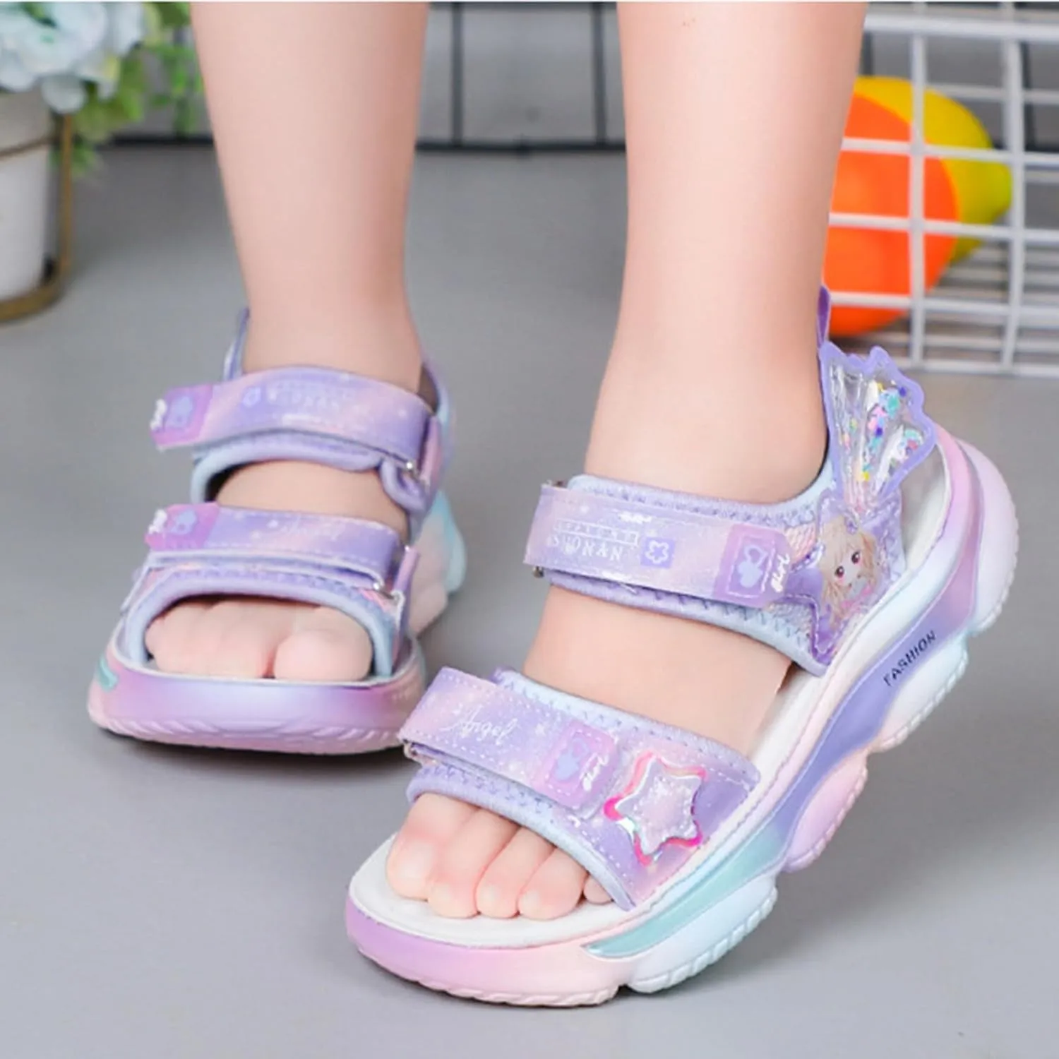 Children Shoes Comfortable Thick Soled Sandals Fashionable Open Toe Cute Cartoon Sandals Kids Slippers Slippers Toddler