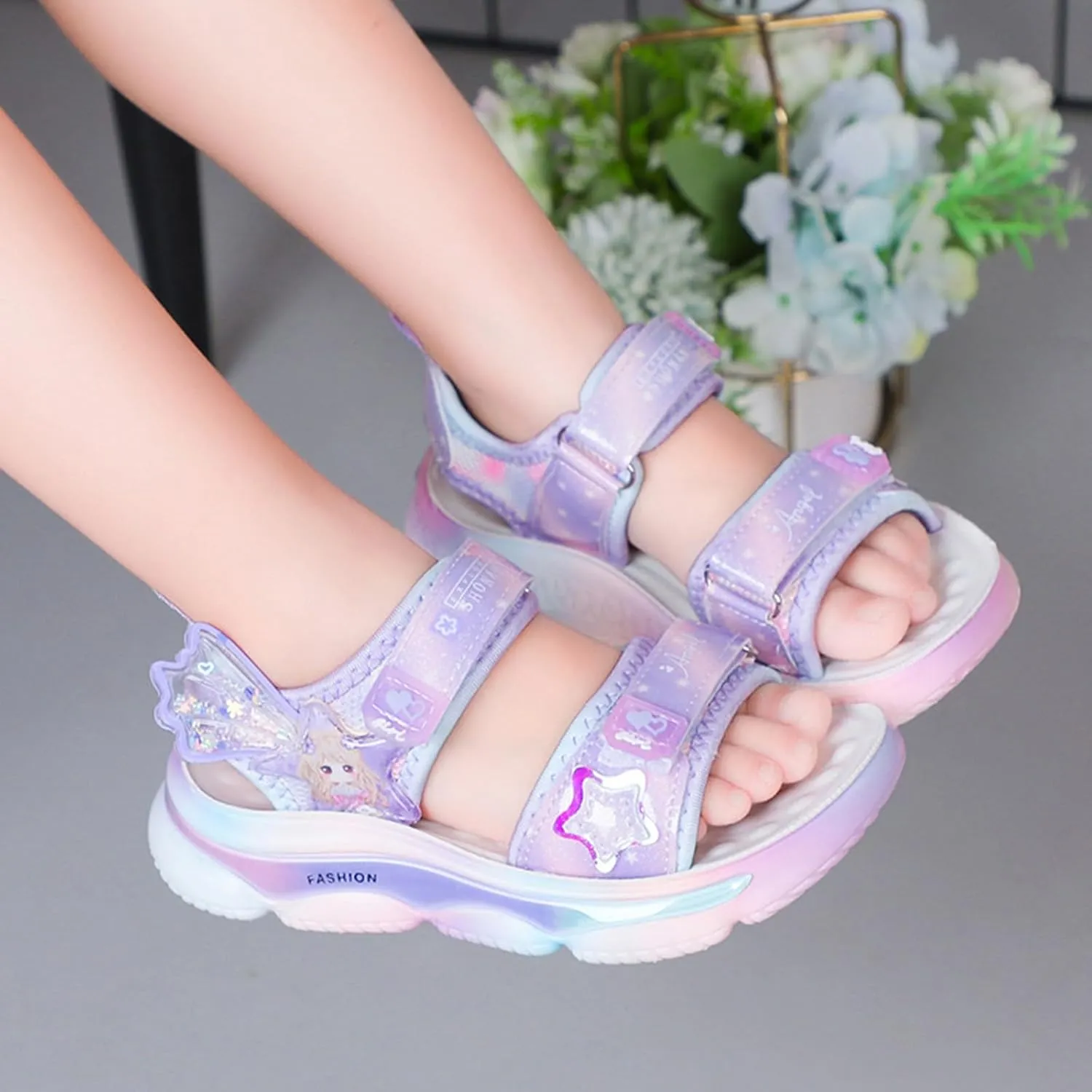 Children Shoes Comfortable Thick Soled Sandals Fashionable Open Toe Cute Cartoon Sandals Kids Slippers Slippers Toddler
