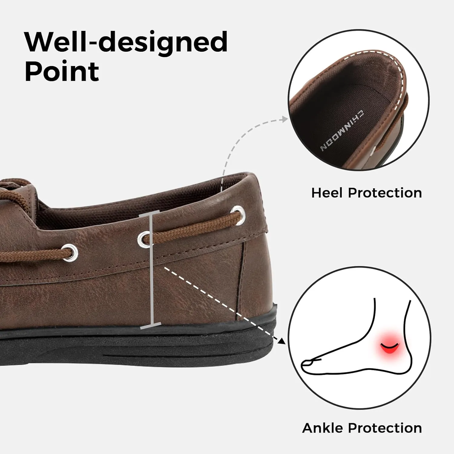 CHINMOON Men's Penny Loafers Slip-Ons Casual Boat Driving Walking Shoes Waterproof PU Footwear