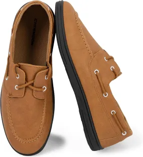 CHINMOON Men's Penny Loafers Slip-Ons Casual Boat Driving Walking Shoes Waterproof PU Footwear