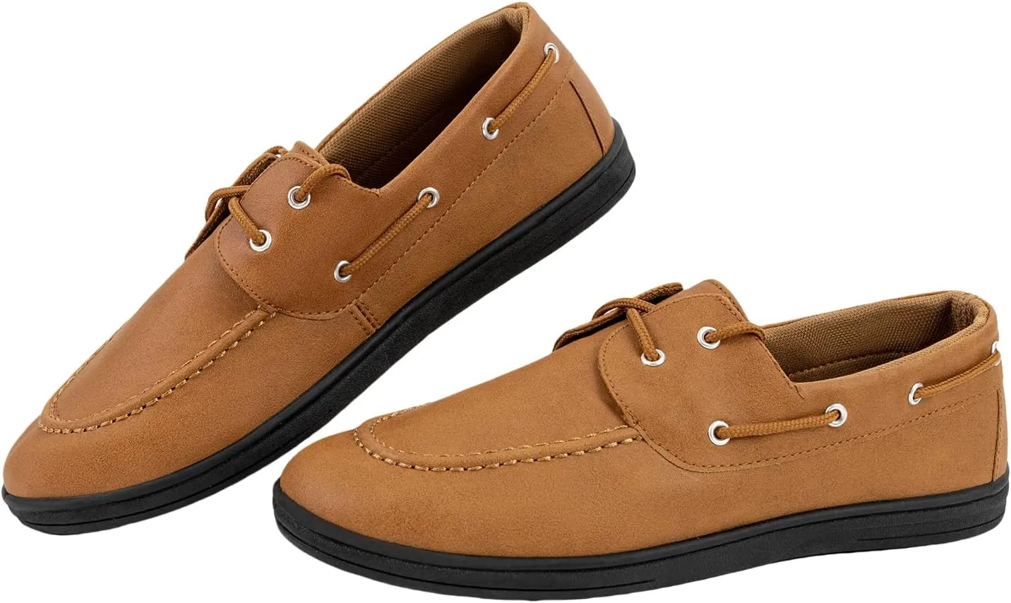 CHINMOON Men's Penny Loafers Slip-Ons Casual Boat Driving Walking Shoes Waterproof PU Footwear