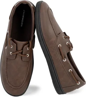 CHINMOON Men's Penny Loafers Slip-Ons Casual Boat Driving Walking Shoes Waterproof PU Footwear