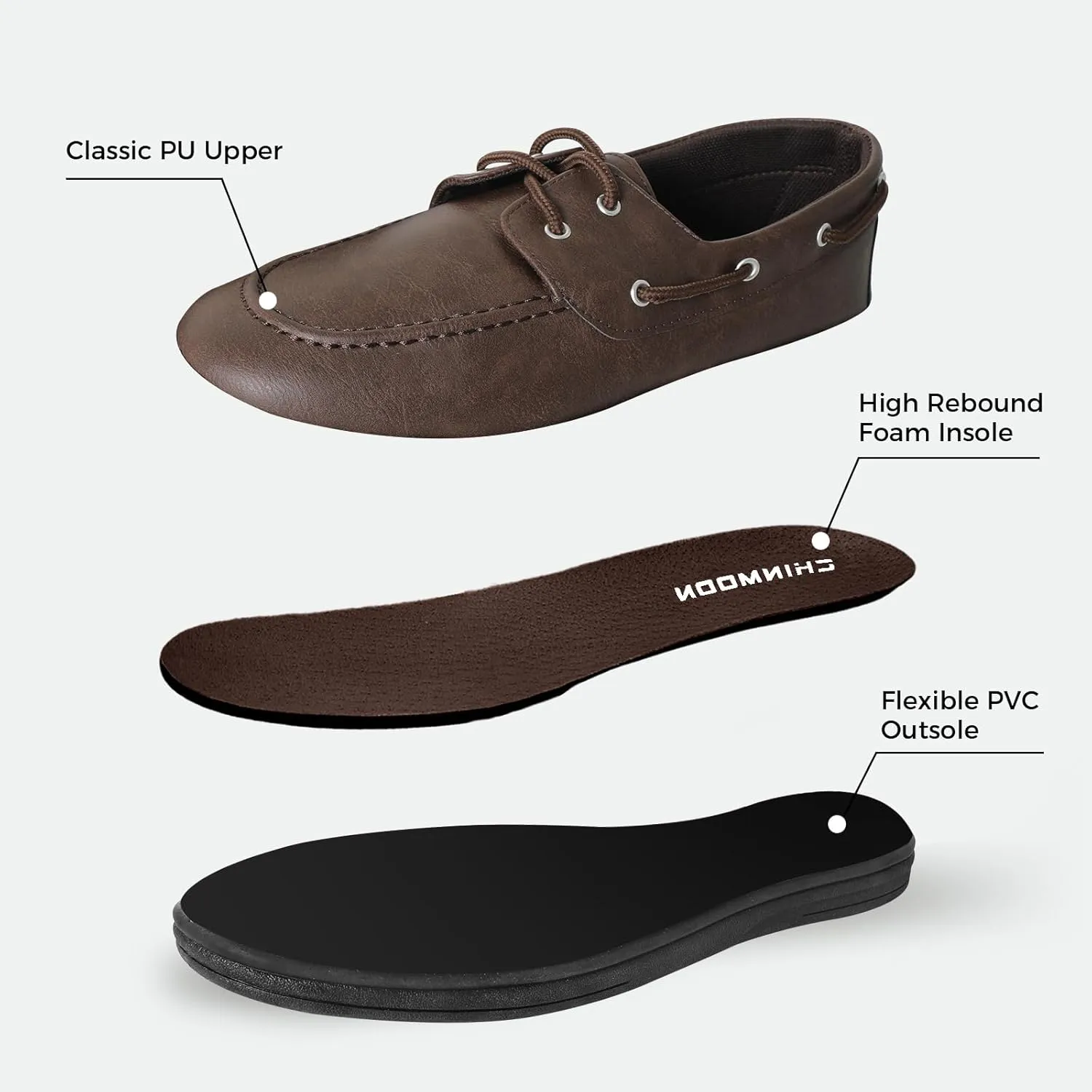 CHINMOON Men's Penny Loafers Slip-Ons Casual Boat Driving Walking Shoes Waterproof PU Footwear