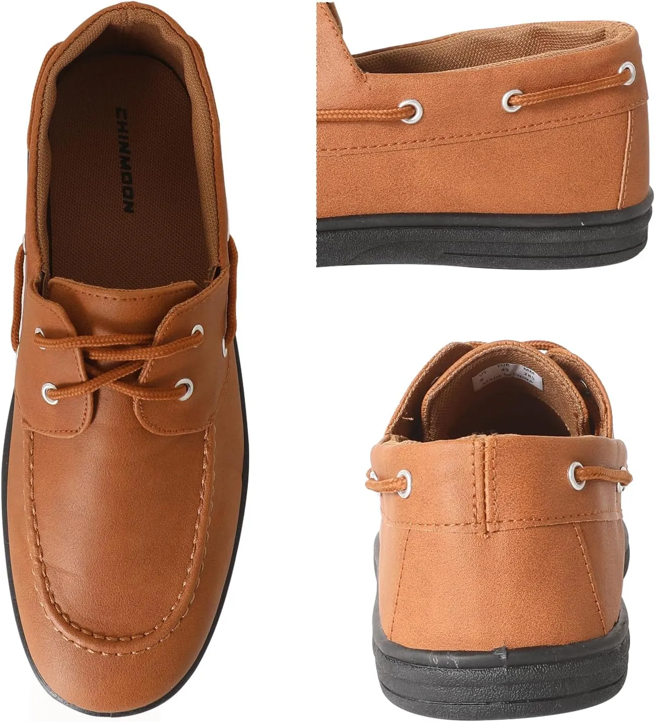 CHINMOON Men's Penny Loafers Slip-Ons Casual Boat Driving Walking Shoes Waterproof PU Footwear