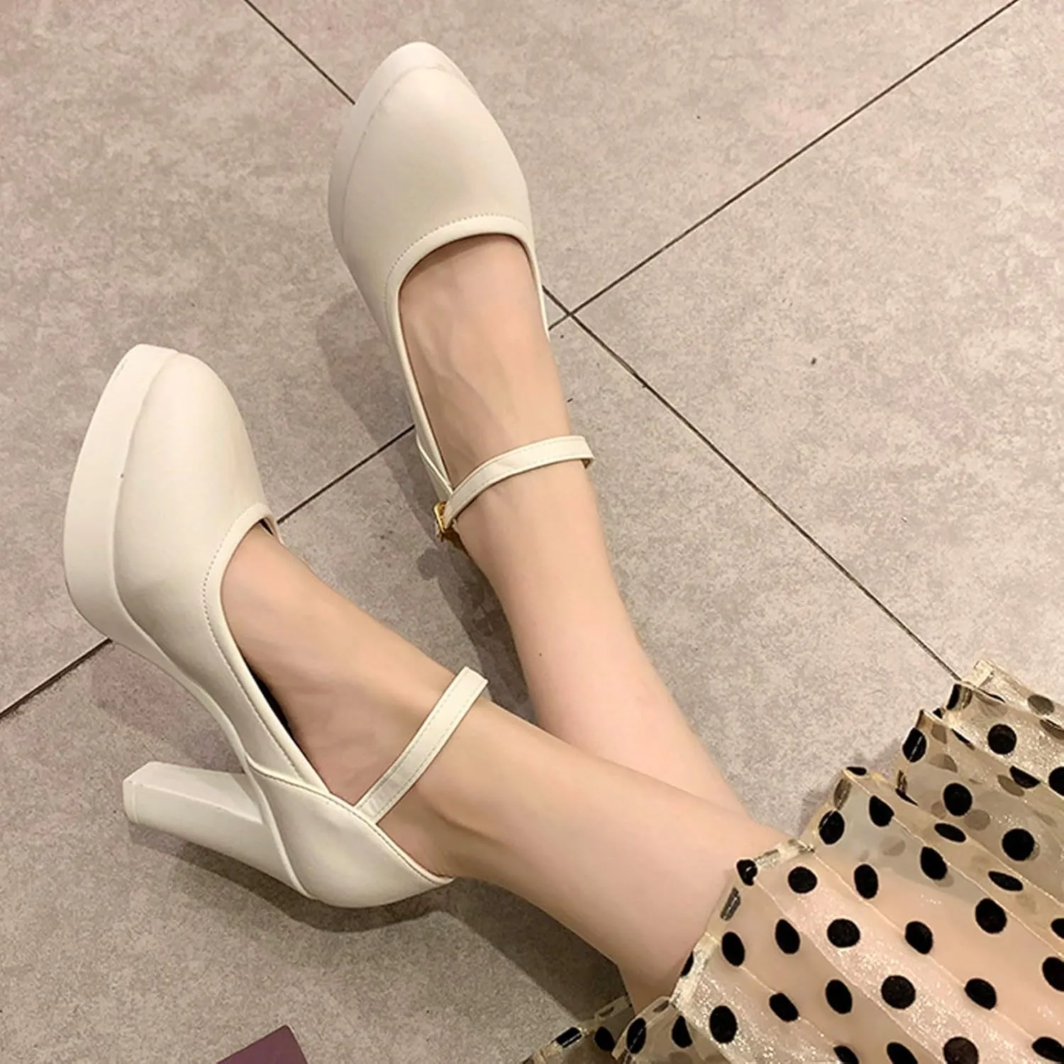Chunky Heels Pump Women's Lace Up Heeled Sandals Gold Shoes Women's High Heels Ankle Strap Stilettos Sandals