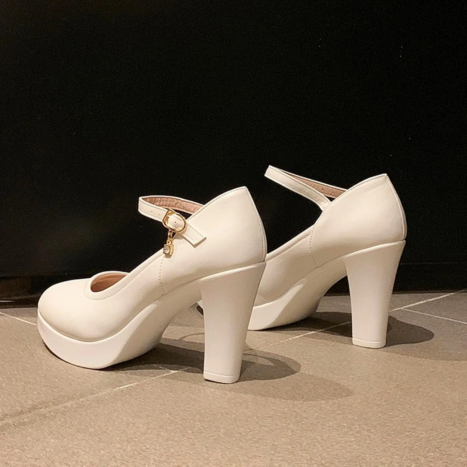 Chunky Heels Pump Women's Lace Up Heeled Sandals Gold Shoes Women's High Heels Ankle Strap Stilettos Sandals