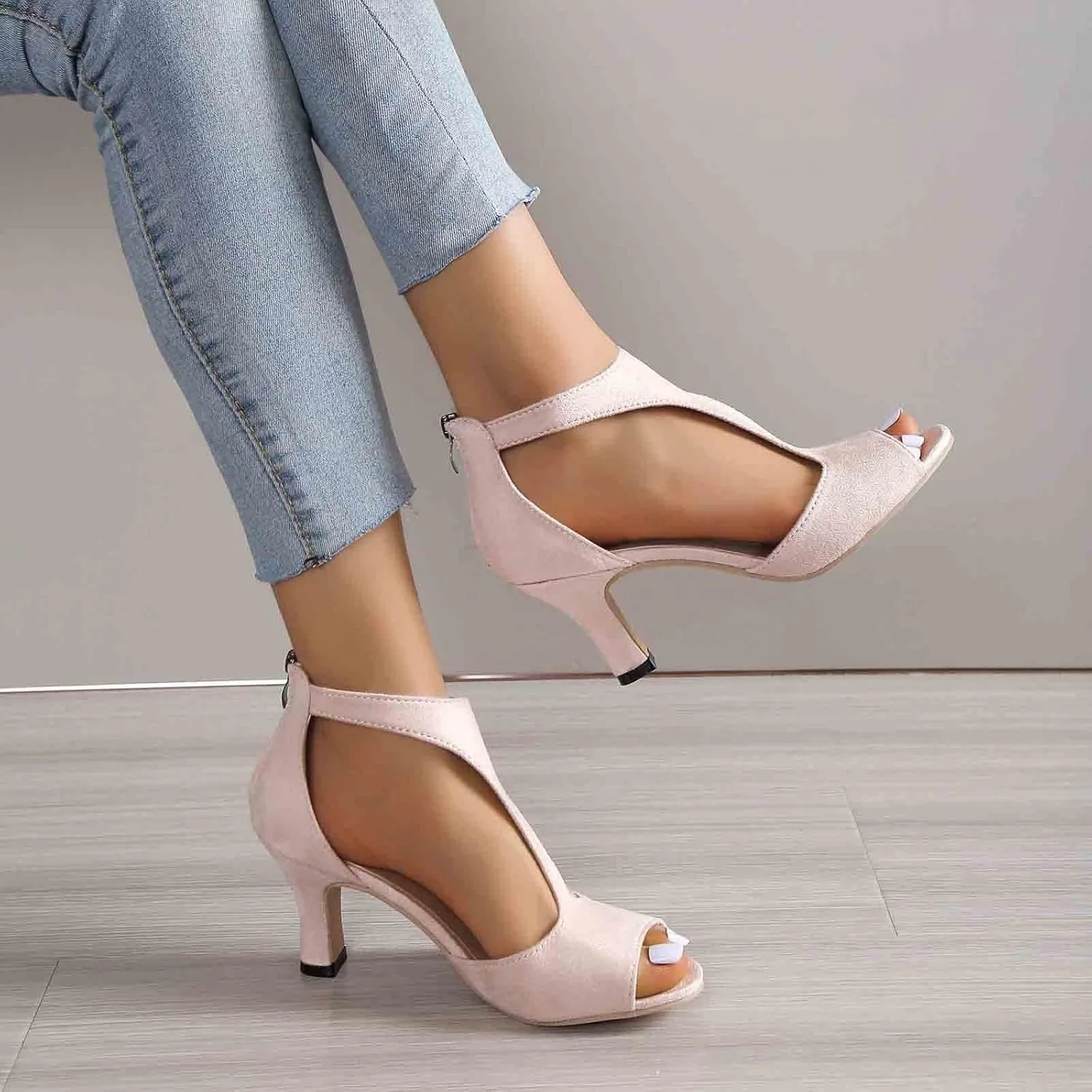 Chunky Heels Women's Chunk Low Heel Pump Sandals Black Heels with Bow Womens Sandals Open Toe Strappy Sandals