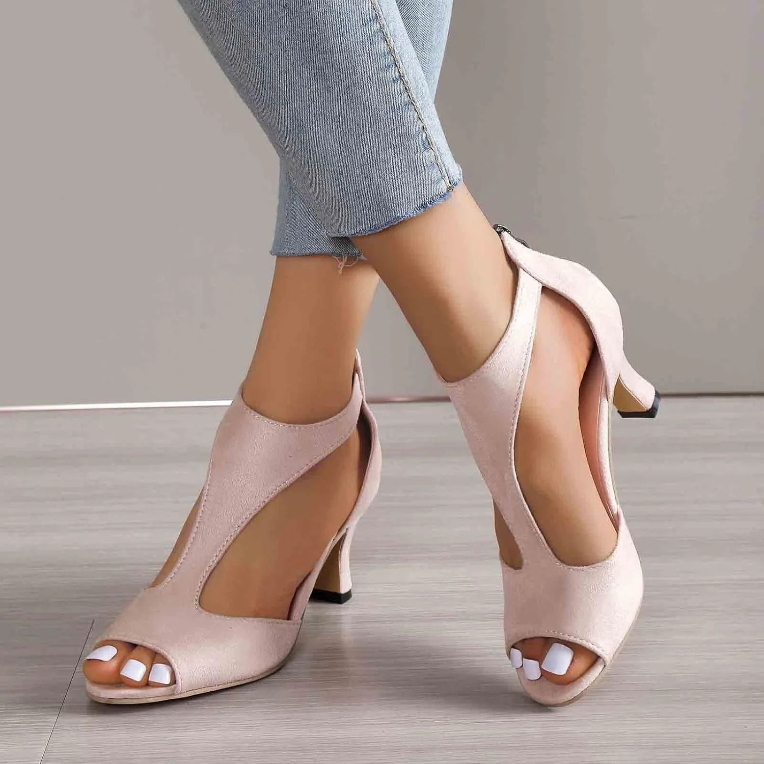 Chunky Heels Women's Chunk Low Heel Pump Sandals Black Heels with Bow Womens Sandals Open Toe Strappy Sandals