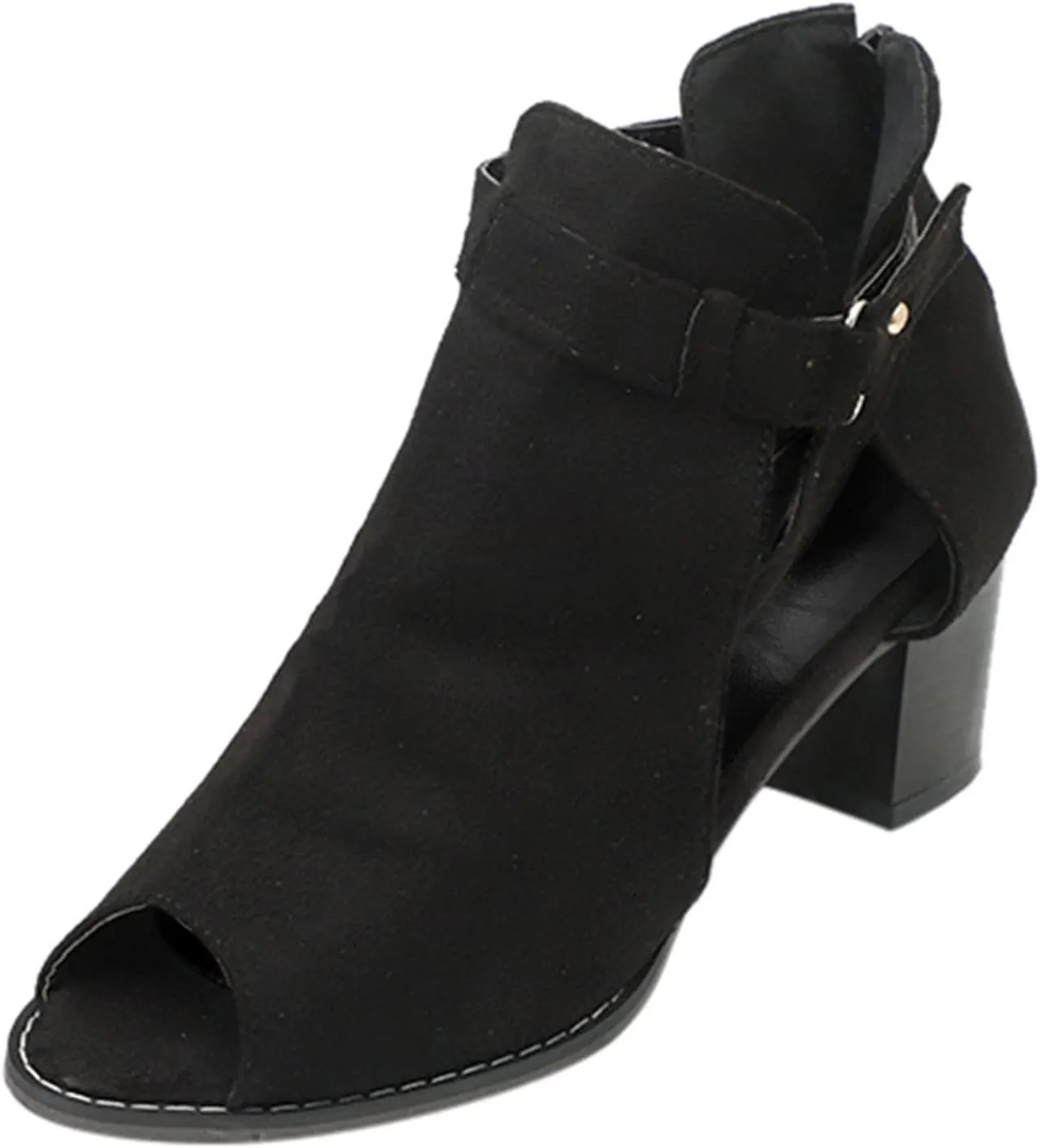 Chunky Heels Women's Open Toe Ankle Strap Chunky Heels Sandals for Women Women's Chunk Low Heel Pump Sandals