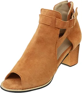 Chunky Heels Women's Open Toe Ankle Strap Chunky Heels Sandals for Women Women's Chunk Low Heel Pump Sandals