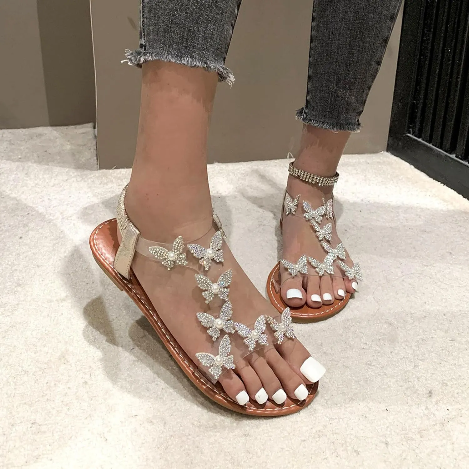 Comfortable Slip on Slide Sandals for Women Splicing Soft Sole Breathable Shoes Comfortable Walking Sandals