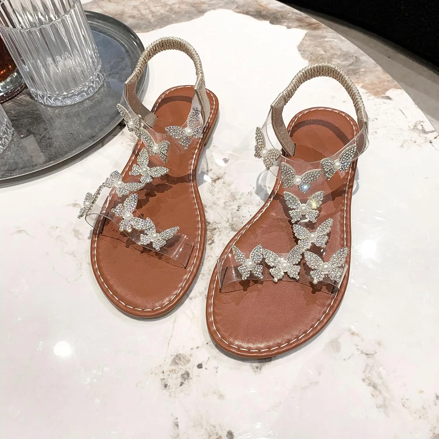 Comfortable Slip on Slide Sandals for Women Splicing Soft Sole Breathable Shoes Comfortable Walking Sandals