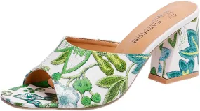 Comfortable Slip On Slide Sandals Women's Summer Fashion Printed Fish Mouth Open Toe High Heels Casual And Comfortable
