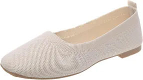 Comfortable Womens Dress Shoes Pointed Toe Knit Ballet Comfortable Dressy Slip On Flat Women's Dress Flats Ballet Light Weight