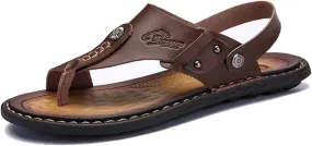 Comfy Split Toe Men's Slip-On Sandals Bunion Relief with Arch Support, Stylish Breathable Non-slip Foot Correction Flat Two Uses Sandals, for Dad on Christmas Birthday Fathers Day
