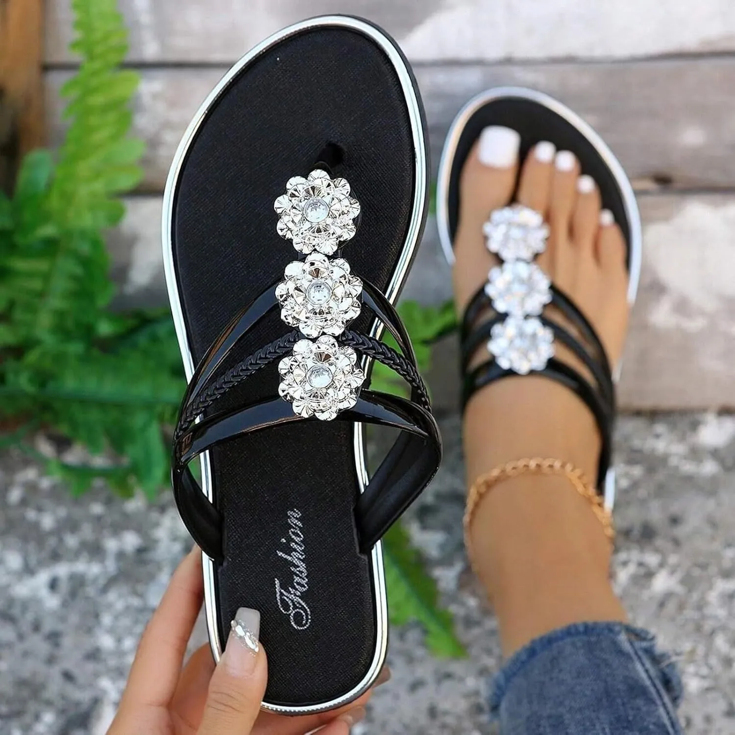 Cool Slippers Female Soft Soled Non Slip Wear Resisting Flat Beach Flops Lady Sandals Women Womens Insoles for Sandals