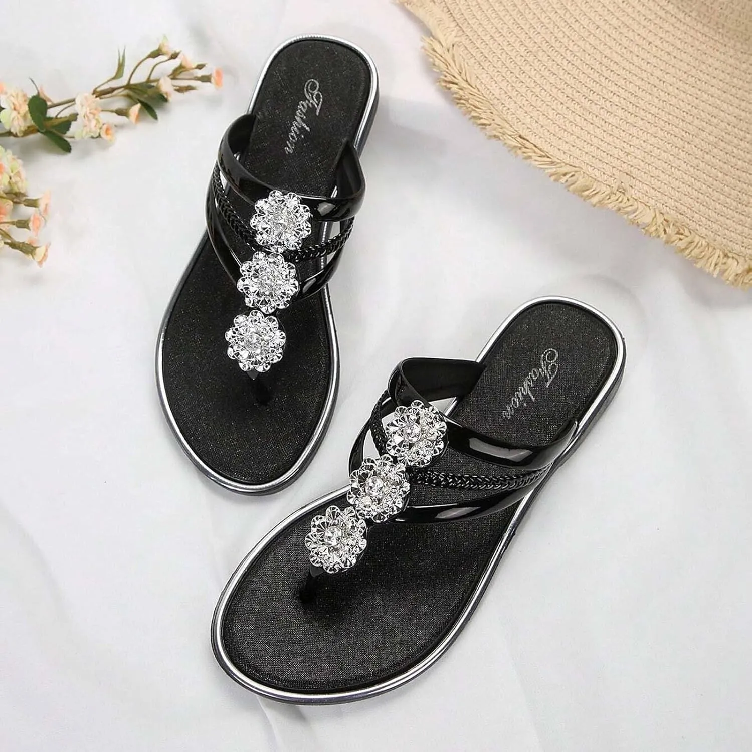 Cool Slippers Female Soft Soled Non Slip Wear Resisting Flat Beach Flops Lady Sandals Women Womens Insoles for Sandals