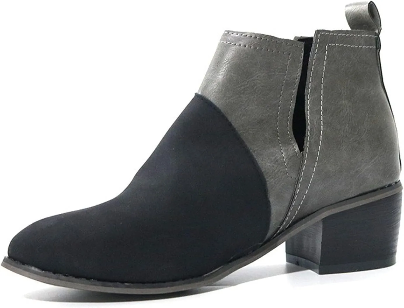 Cowboy Boots for Women Western Round Toe Pull On Square Heel Ankle Boots for Women Fashion Ankle Shaft Boot Bootie