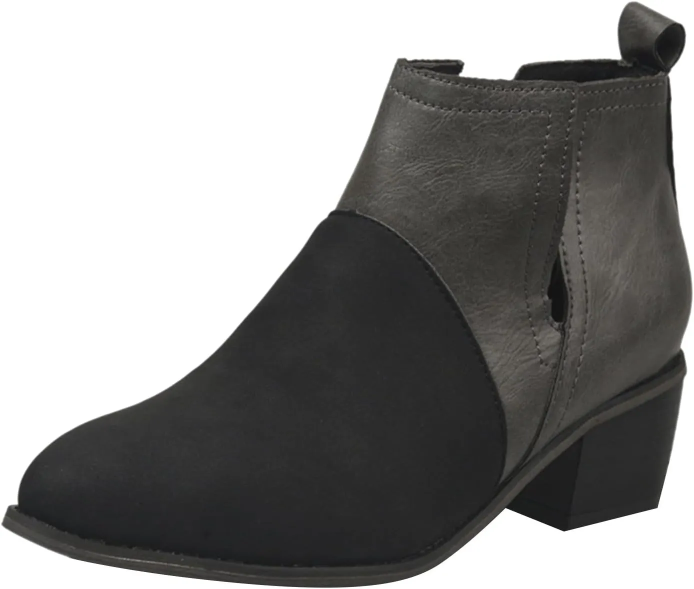 Cowboy Boots for Women Western Round Toe Pull On Square Heel Ankle Boots for Women Fashion Ankle Shaft Boot Bootie