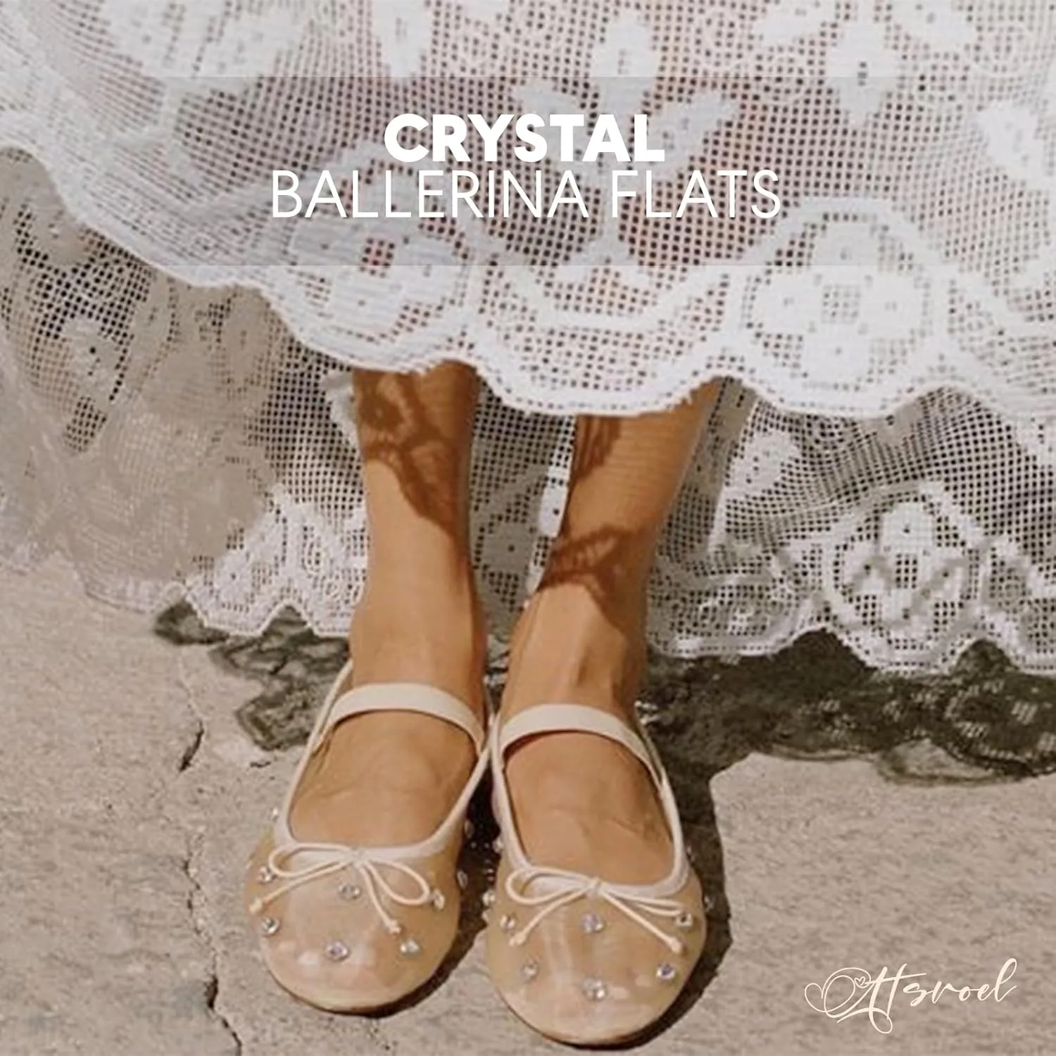 Crystal Ballerina Flats for Woman Rhinestone Mary Jane Flats Bow Ballet Flats Casual Daily Wear Mesh Flats Comfortable Office Flats