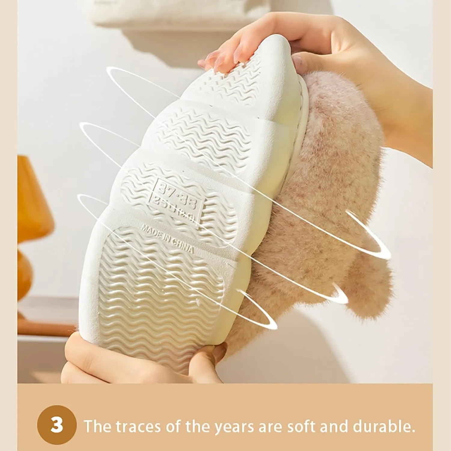 Cute Animal Ear Fuzzy Slippers for Toddler Baby Boys Girls Ankle Cotton Flat Shoes Infant Newborn Warm Cozy Slipper