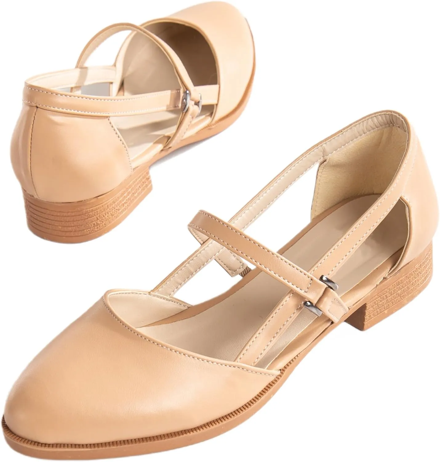 Derimi'O Mary Jane Shoes Women - Elegant Low Heel Mary Janes - Comfortable and Stylish Mary Jane Flats for Everyday Wear - Classic Design Mary Jane Pumps with Secure Strap