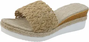 Dressy Sandal Sandals With Woven Straps Platform Wedge Heel Rope Sole Boho Toe Ring Slip On Sandals For Summer