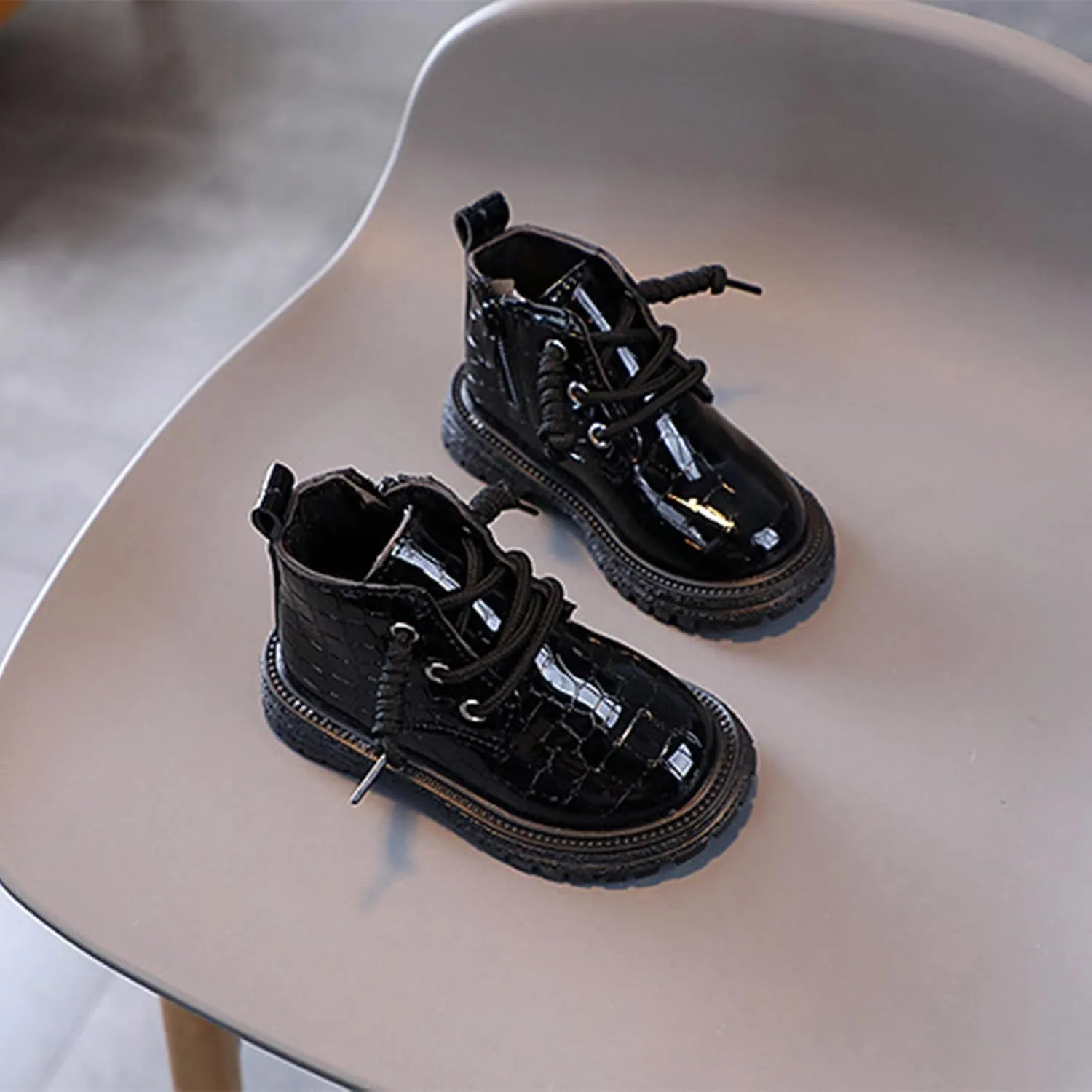 Fashion All Seasons Children Boots for Boys and Girls Ankle Boots with Thick Soles Non Slip Kids Snow Boots Size 5