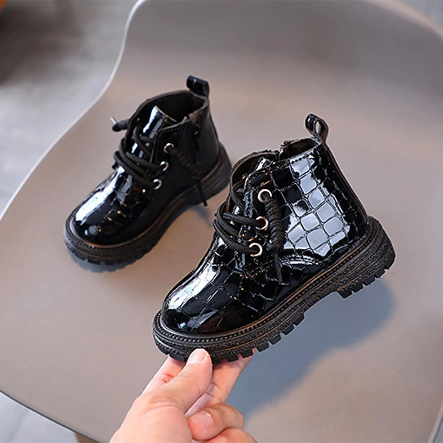 Fashion All Seasons Children Boots for Boys and Girls Ankle Boots with Thick Soles Non Slip Kids Snow Boots Size 5