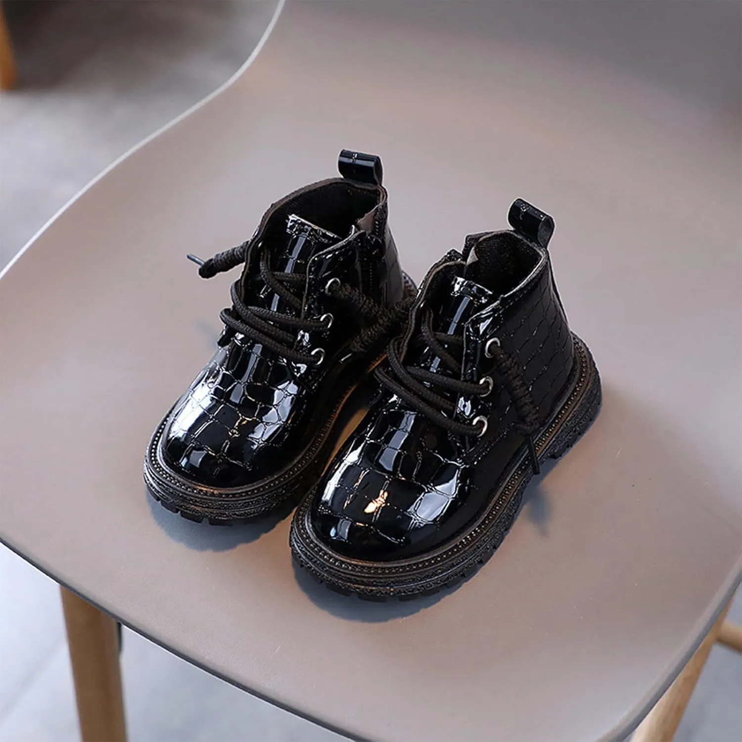Fashion All Seasons Children Boots for Boys and Girls Ankle Boots with Thick Soles Non Slip Kids Snow Boots Size 5