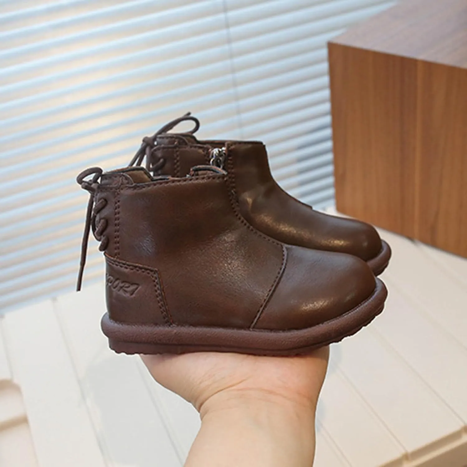 Fashion Autumn And Winter Children Boots Boys And Girls Ankle Boots Thick Soles Non Slip Side Girl Rain Boots