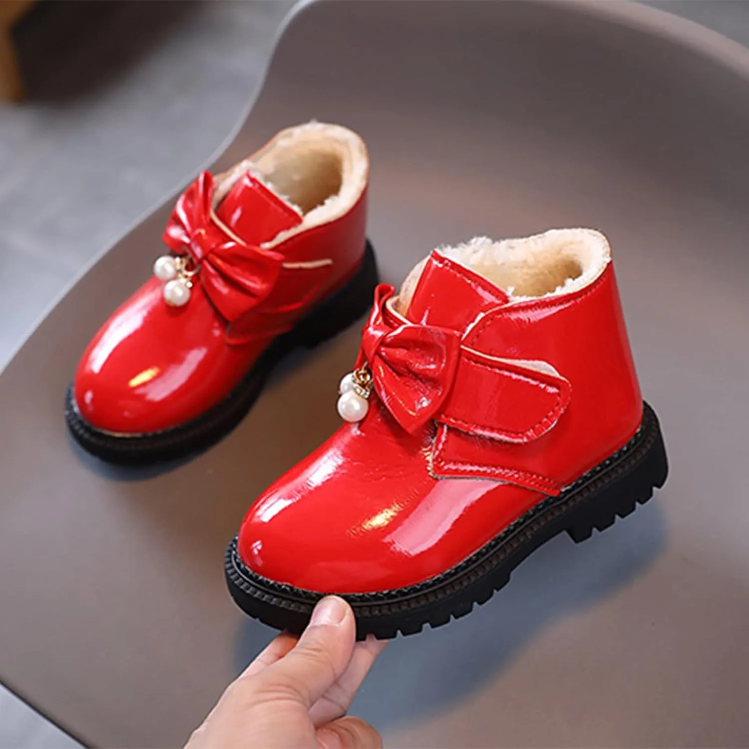Fashion Autumn and Winter Girls Snow Boots Thick Bottom Non Slip Warm and Comfortable Cute Bow Snowboard Shoes for Kids