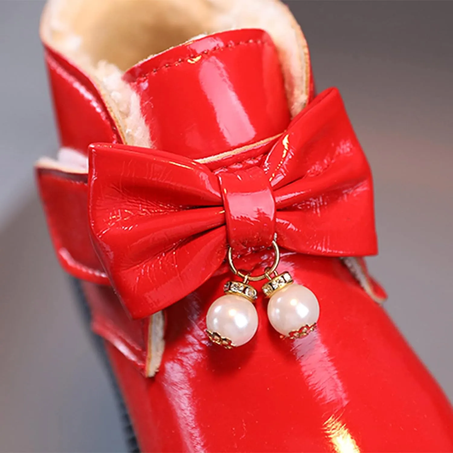 Fashion Autumn and Winter Girls Snow Boots Thick Bottom Non Slip Warm and Comfortable Cute Bow Snowboard Shoes for Kids