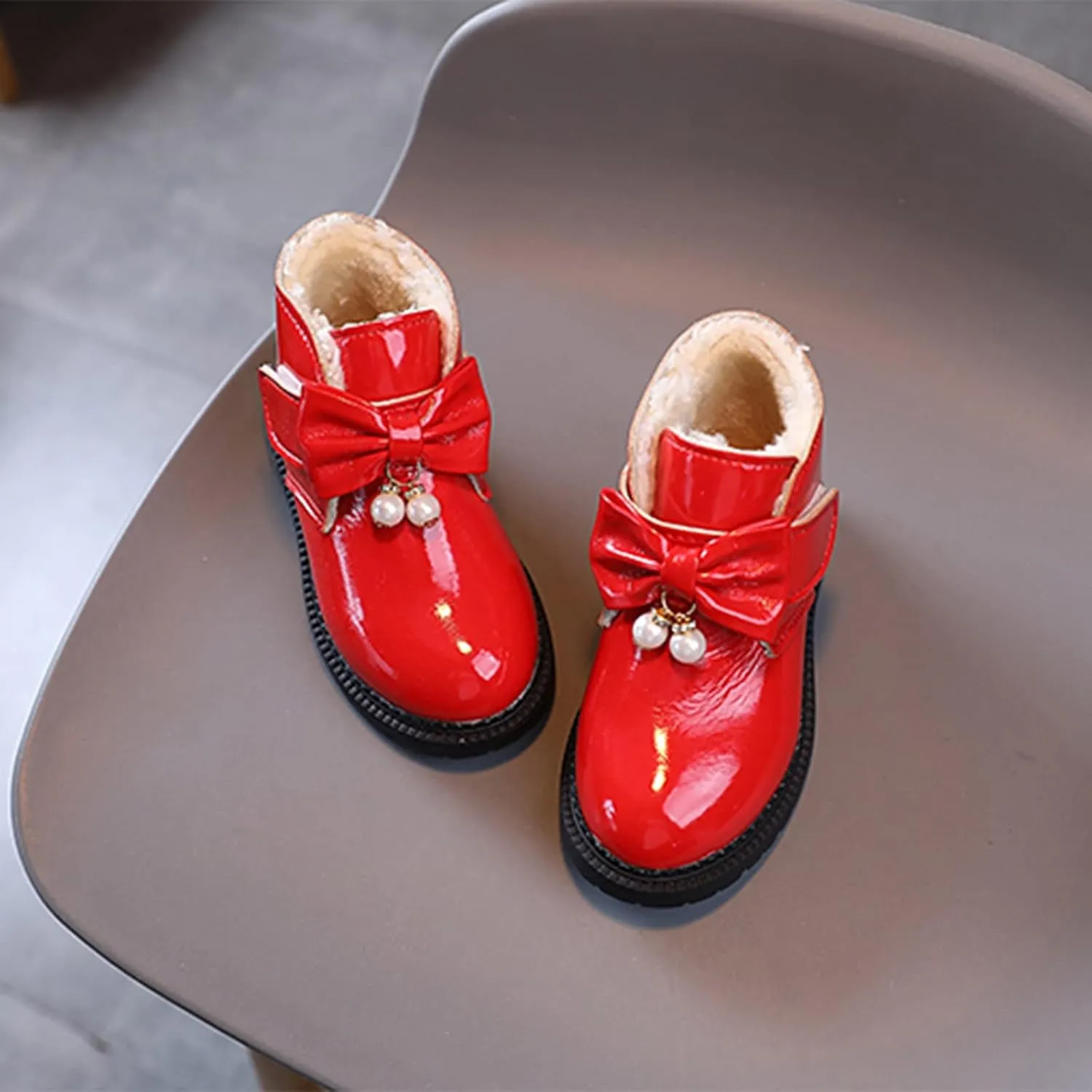 Fashion Autumn and Winter Girls Snow Boots Thick Bottom Non Slip Warm and Comfortable Cute Bow Snowboard Shoes for Kids