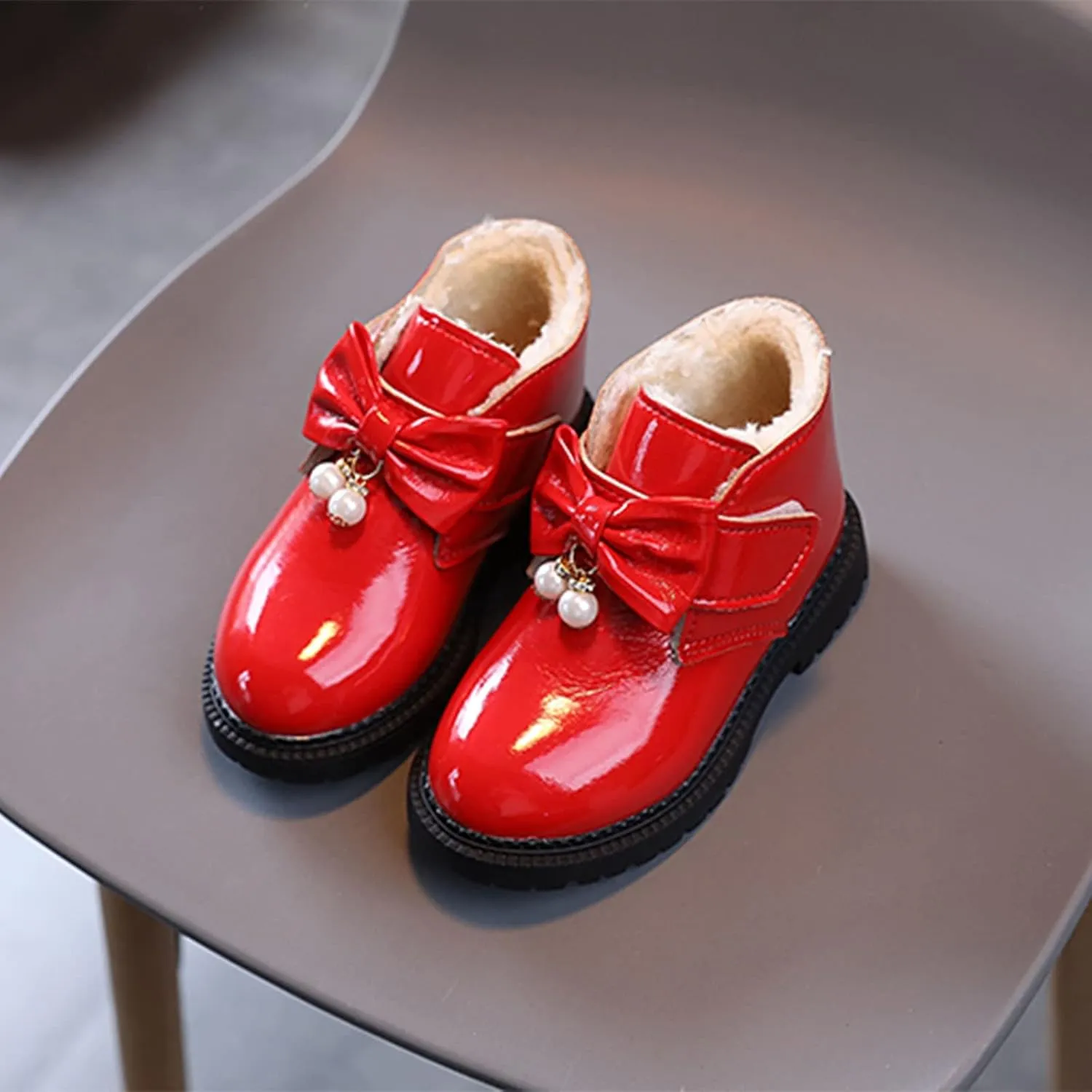 Fashion Autumn and Winter Girls Snow Boots Thick Bottom Non Slip Warm and Comfortable Cute Bow Snowboard Shoes for Kids