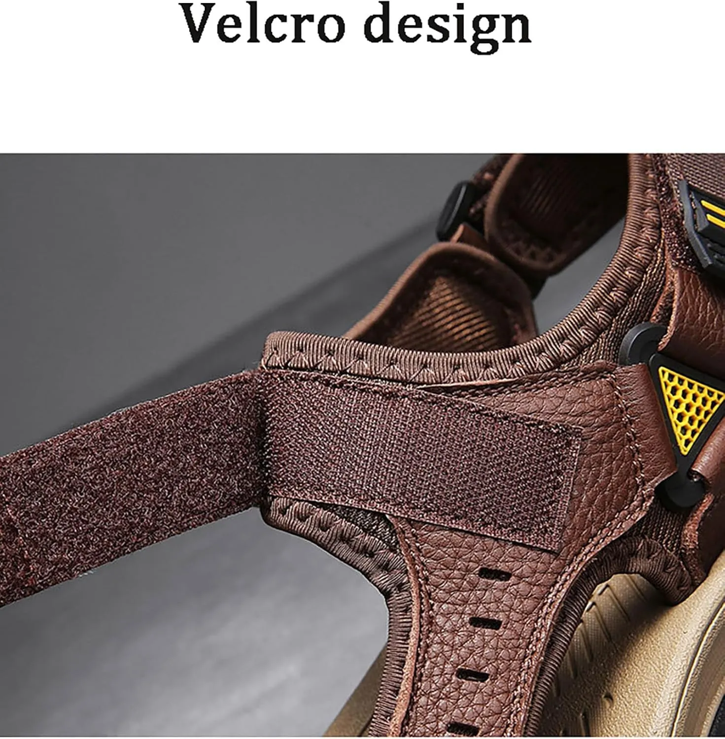 Fashion Men's Large Size Hiking Sandals,Outdoor Sports Closed Toe Beach Shoes Breathable Classics Leather