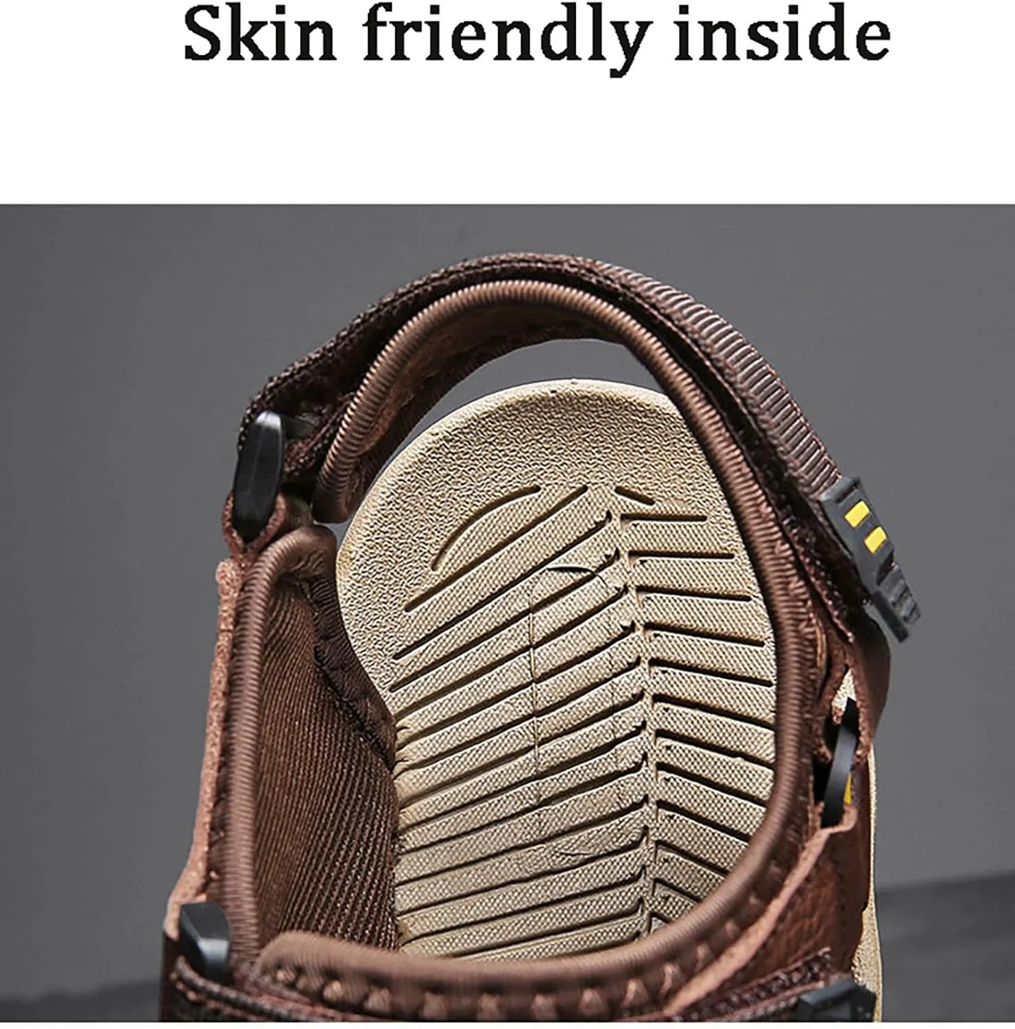 Fashion Men's Large Size Hiking Sandals,Outdoor Sports Closed Toe Beach Shoes Breathable Classics Leather