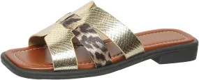 Fashion Slides Slippers for Summer Flat Sandals Comfortable Suitable For Party Vacation Sexy Square Toe Bohemian Sandals
