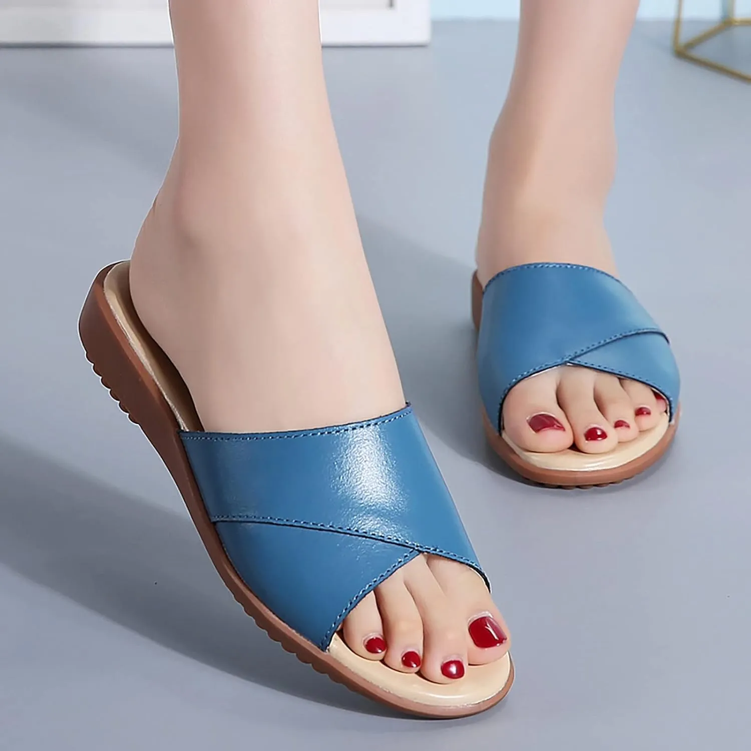 Fashion Slides Slippers for Summer Women Shoes Fashion Wedge Thick Soled Slippers Casual Outerwear Beach Flip