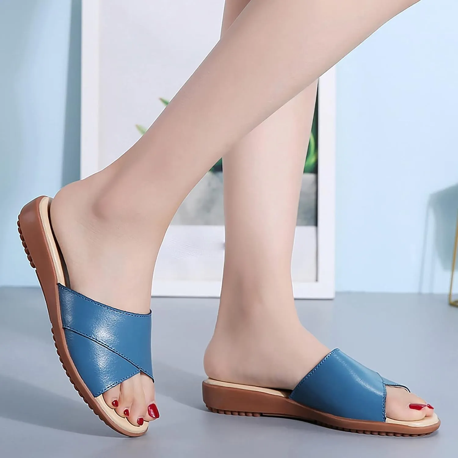 Fashion Slides Slippers for Summer Women Shoes Fashion Wedge Thick Soled Slippers Casual Outerwear Beach Flip
