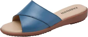 Fashion Slides Slippers for Summer Women Shoes Fashion Wedge Thick Soled Slippers Casual Outerwear Beach Flip