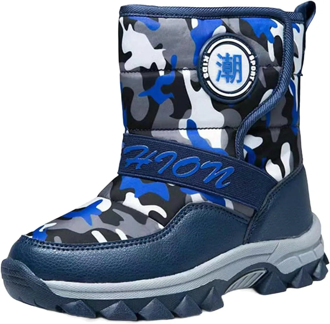Fashion Snow Boots For Childrens Boys Girls Kids Outdoor Ski Non Slip Shoes Thick Warm Comfy Roller Shoes Chunky Sole