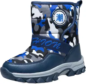 Fashion Snow Boots For Childrens Boys Girls Kids Outdoor Ski Non Slip Shoes Thick Warm Comfy Roller Shoes Chunky Sole