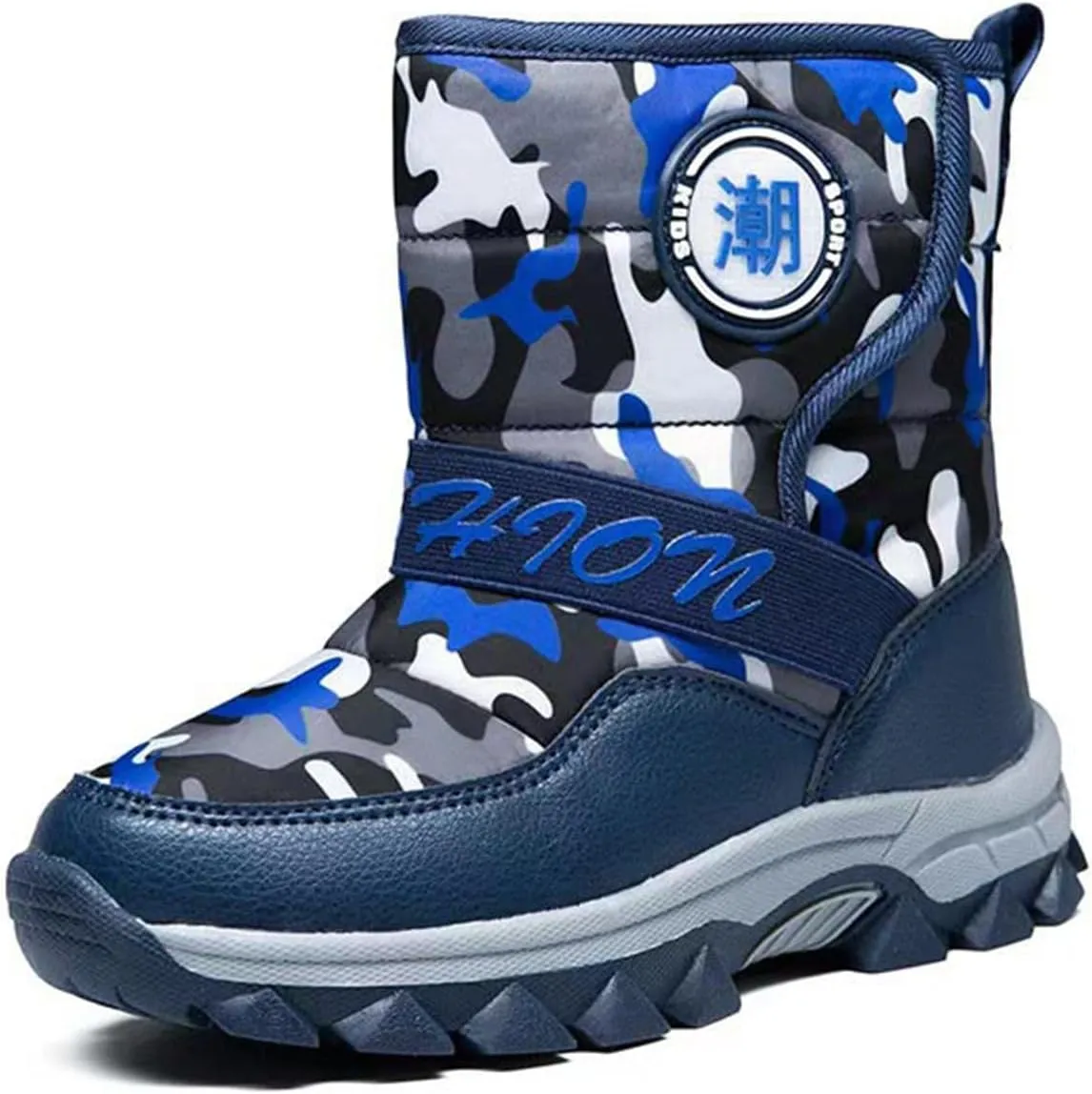 Fashion Snow Boots For Childrens Boys Girls Kids Outdoor Ski Non Slip Shoes Thick Warm Comfy Roller Shoes Chunky Sole